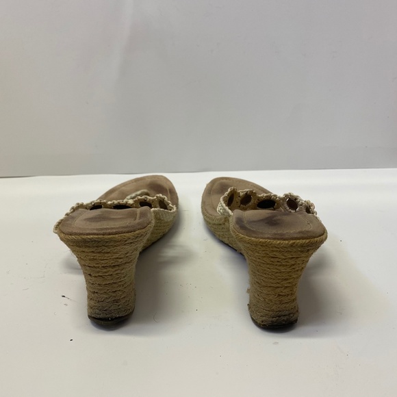 Rattan Open Back Stappy Turquoise Beaded Sandals - Picture 4 of 6